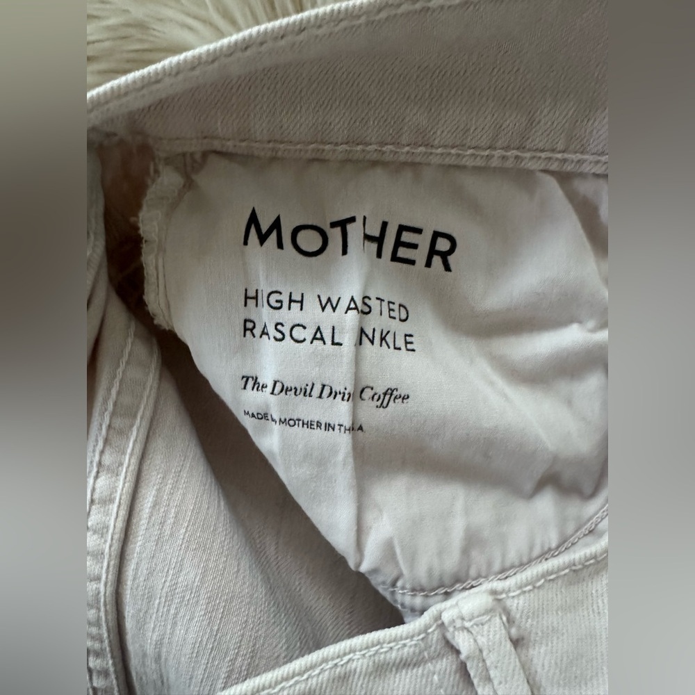 Mother Superior Denim High Waisted Rascal Ankle Jeans Devil Drinks Coffee Sz 30 - Picture 9 of 15